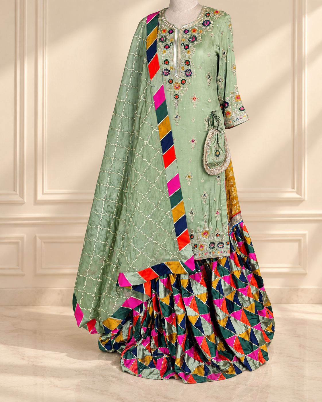 Sabz Ada Gharara Set